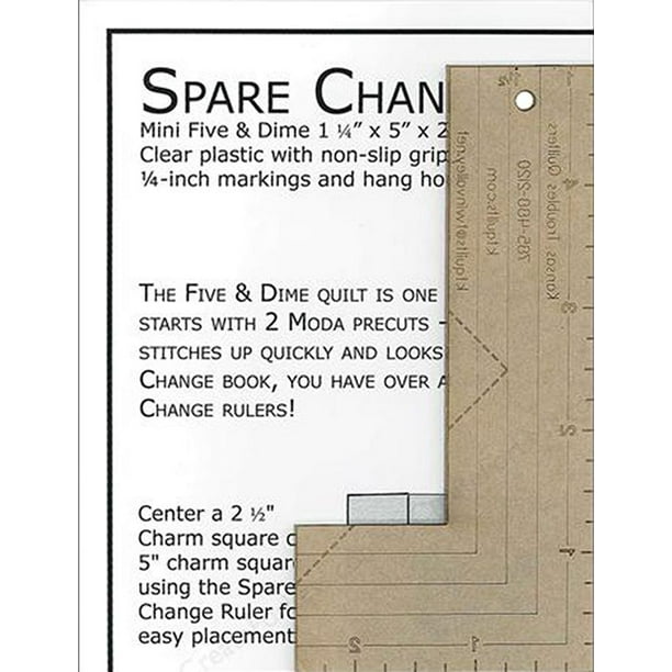 SPARE CHANGE QUILT RULER Kansas Troubles Quilters Mini Five & Dime 1.5"x2.5"x5" SPARE CHANGE QUILT RULER Kansas Troubles Quilters Mini Five & Dime 1.5"x2.5"x5"